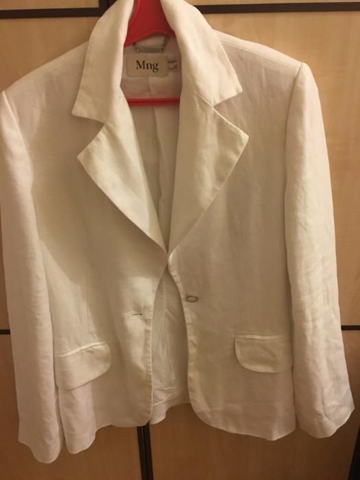 Пиджак Mango летний,льняной ,белый XS-S