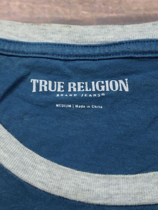 True Religion Blue Tshirt koszulka z krótkim rękawem niebieska szara