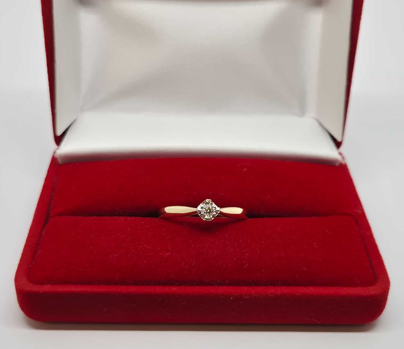 Pierścionek złoty 1,40 g, złoto 14 KT, Apart, diament, Komis Jasło Czackiego