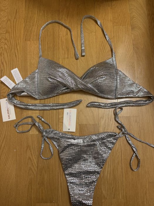 Kostium calzedonia nowy srebrny