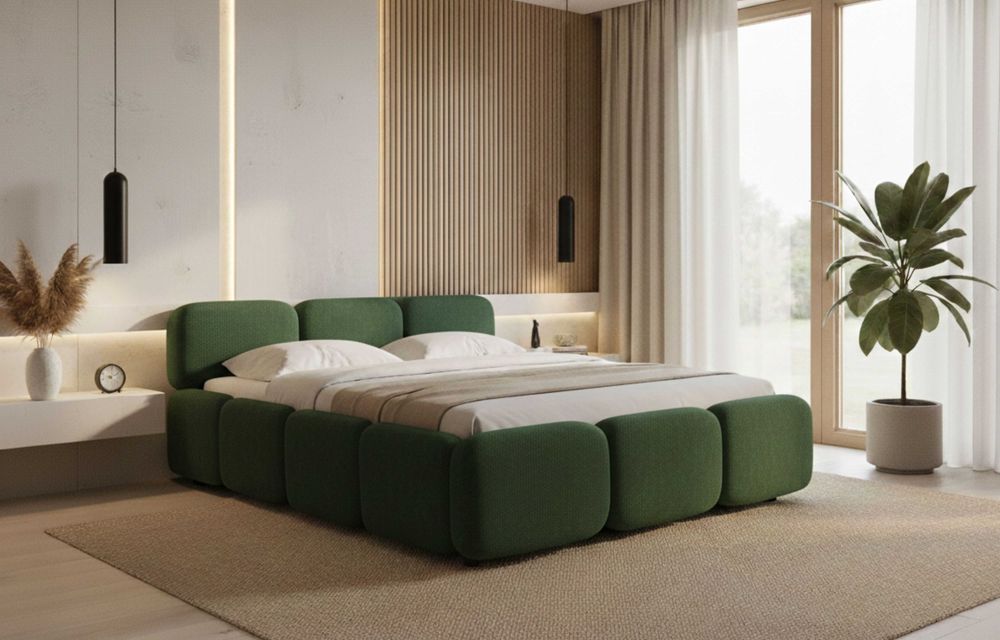 Zjawiskowe Łóżko kontynentalne SOFT BED w stylu Japandii 140x200cm.