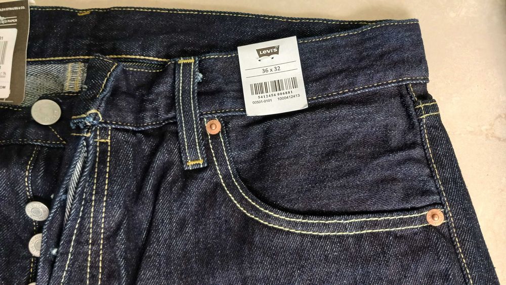 Мужские джинсы Levi's 501 Original — Новые — 100% Хлопок — W36 L32