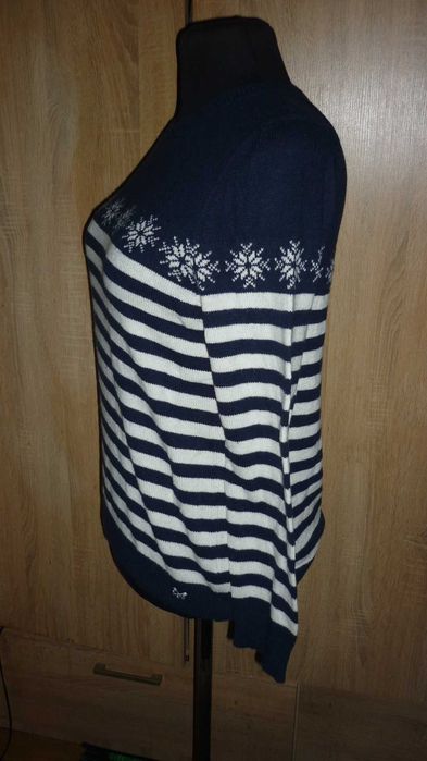 Crew- damski sweter bawełniany z wełną  r; 44