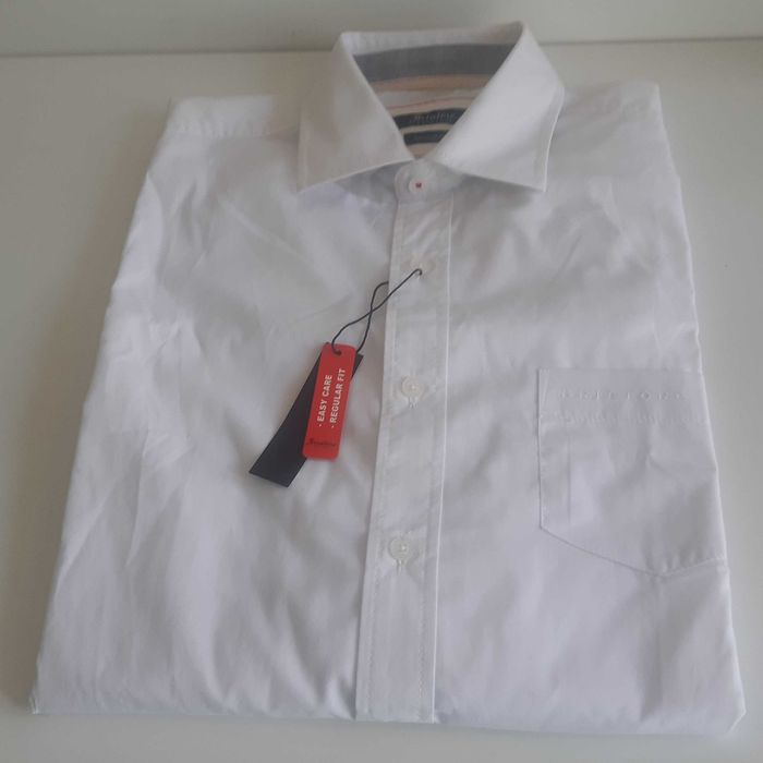 New Briatore Men's White Regular Fit Shirt, Size M (39/40)64551038243970121