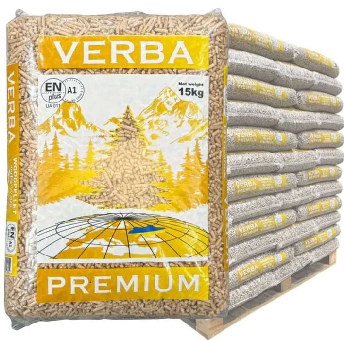 Pellet drzewny VERBA Premium Sosnowy JASNY Certyfikat A1