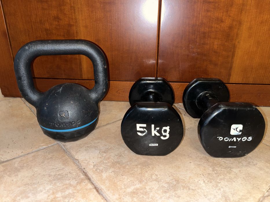 Conjunto musculação - anilhas Fassi Sport + halteres