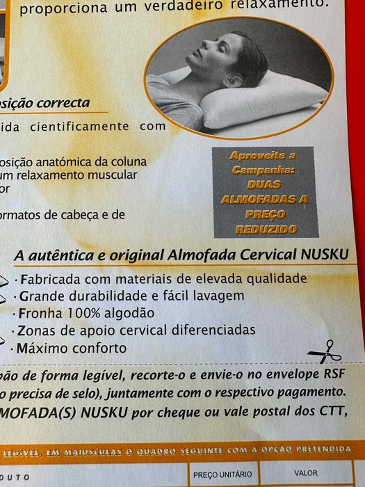 Almofada Anatómica Conforto Apoio Cervical - pack 4 unidades c fronha
