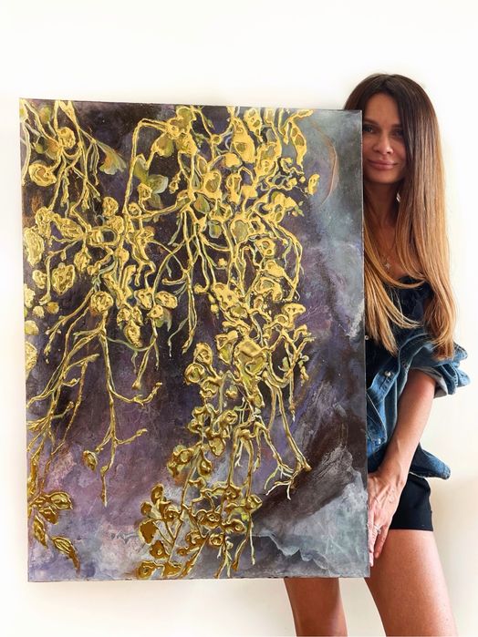 Quadro abstrate grande em resina, pintura para sala