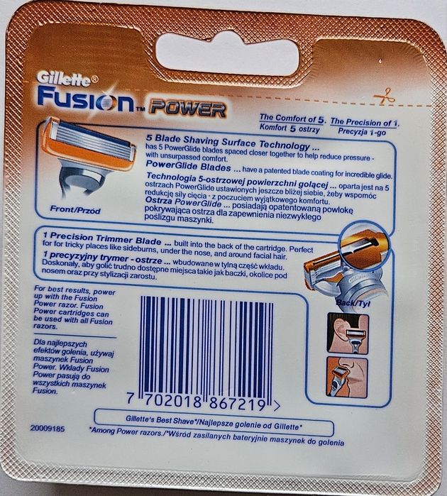 Gillette Fusion PROGLIDE POWER
8 szt.