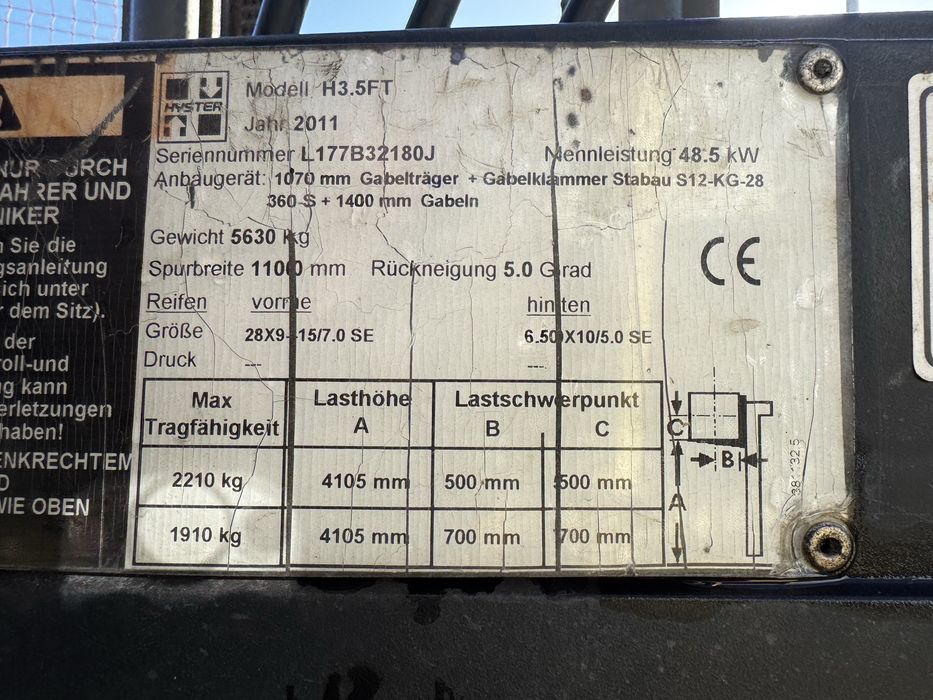Empilhador Hyster 3.5t diesel usado