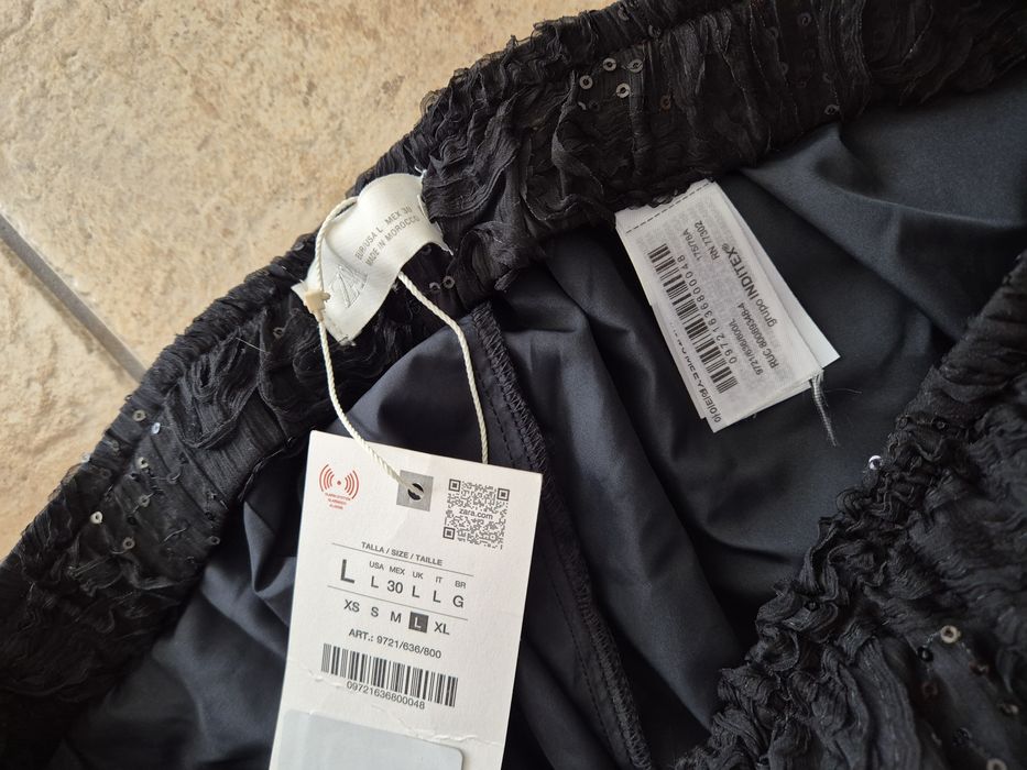 Spodnie haremki z cekinami 40 Zara