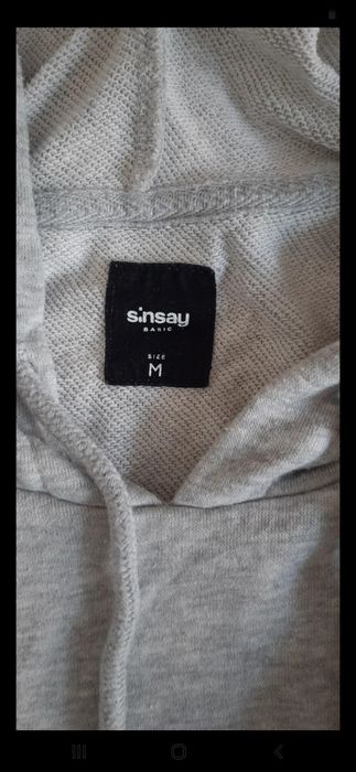 Szara siwa krótka bluza z kapturem oversized