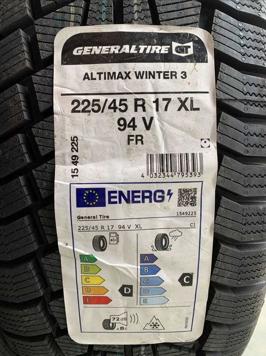 Шини НЕДОРОГО 225/45R17 General Tire Altimax Winter 3 94V XL.Зима шини