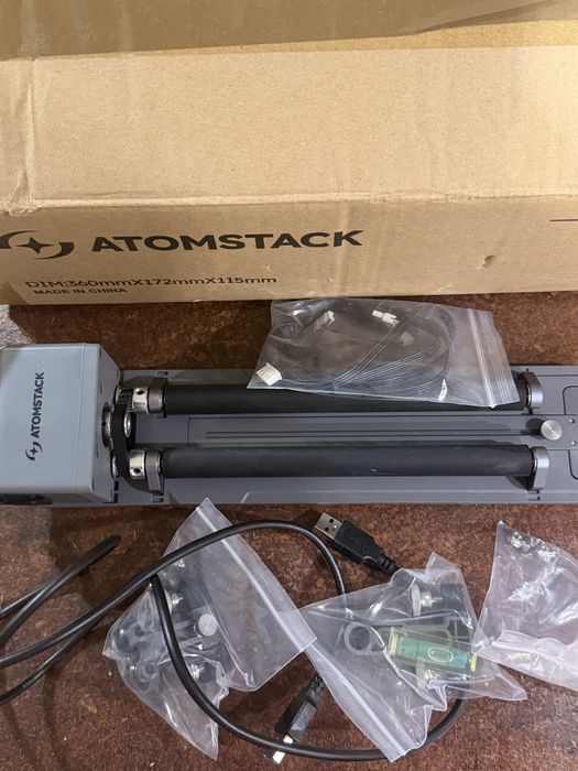 Grawerka Aromstack P1 1.2W + ATOMSTACK R6 Laser Rotary Roller