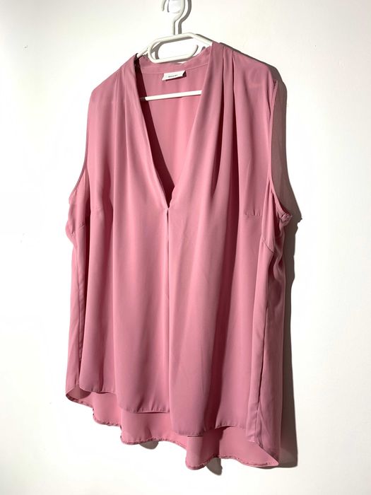 elegancka lejąca bluzka luźna oversize XXL 3xl brudny róż basic casual