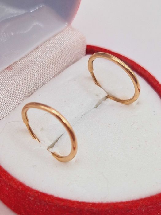 Złote kolczyki 585 (14K). Kółka