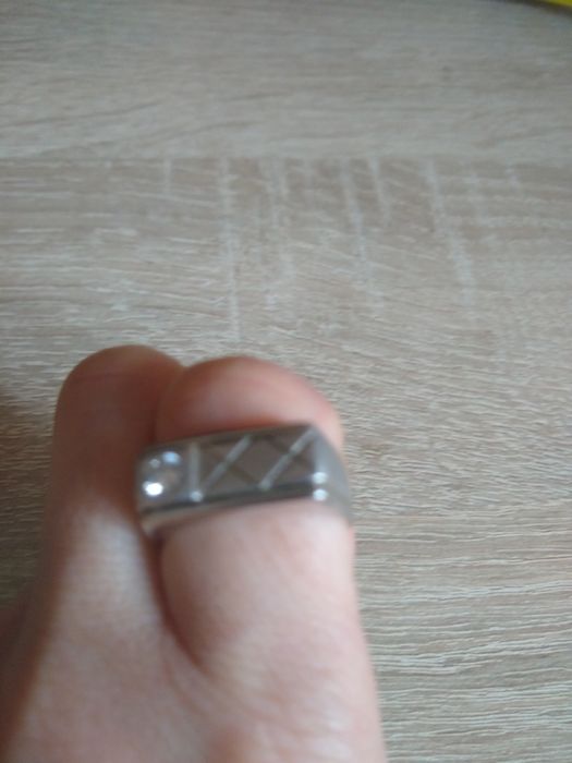 Nowy męski srebrny pierścionek