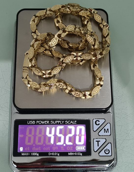Nowy  złoty łańcuszek Cartier pr.585 60cm