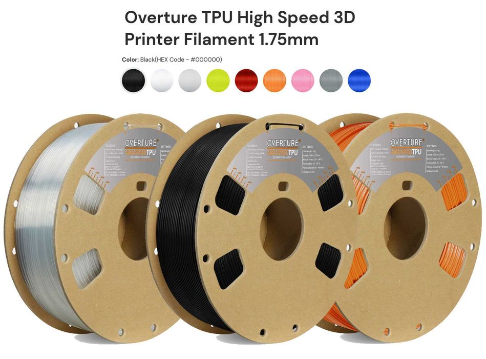 Гнучкий філамент 1кг (пластик для 3д друку)в асоритменті HS\HF\AMS-TPU