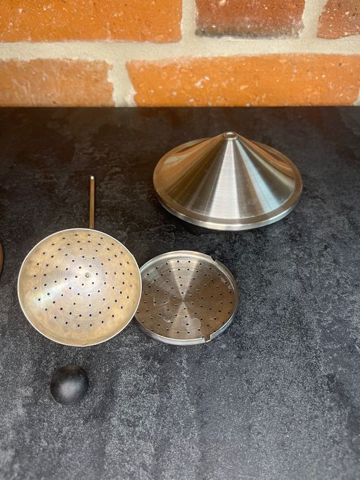 Zaparzacz do herbaty metalowy szklany niemiecki