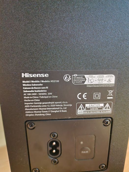Soundbar Hisense HS2100
