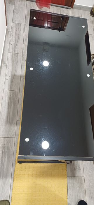 Secretária em metal e vidro