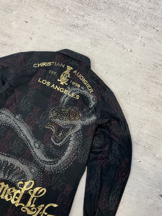 Christian Audigier damska koszula y2k rozmiar XL
