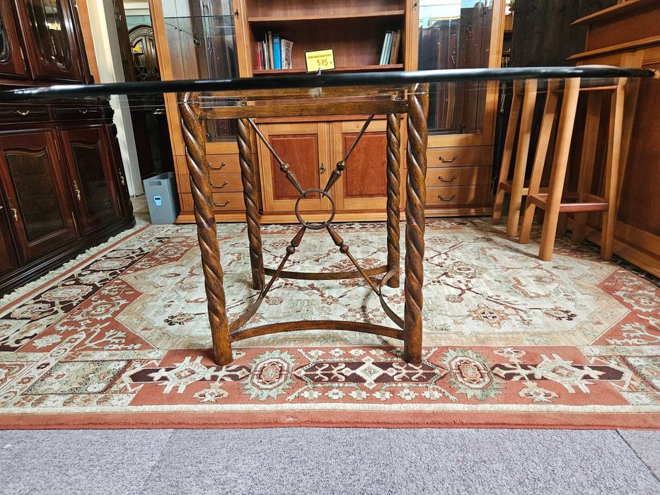 Enorme mesa redonda para sala ou escritório, Tampo pesadissimo em vidro