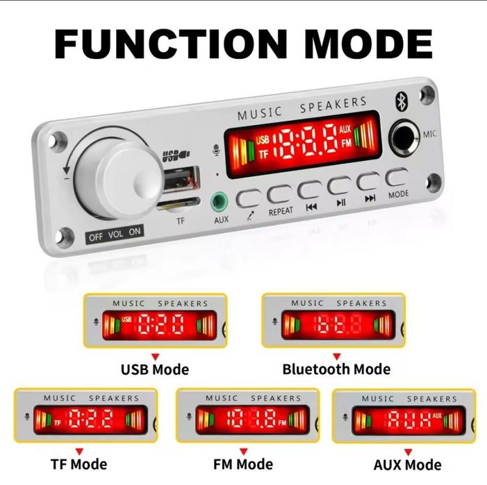 Bluetooth 5.0 mp3 декодер 2*75W, усилитель, USB, aux, FM. Пульт.
