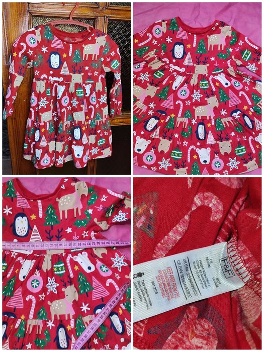 Красивое праздничное платье красное. Новогодний На на годик два 2