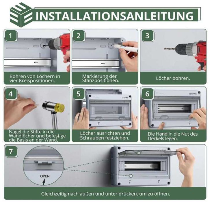 Rozdzielnica natynkowa IP65, na 15 modułów EYPINS + akcesoria