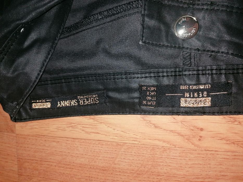 Spodnie woskowane Bereshka super skinny róż. 36czarne