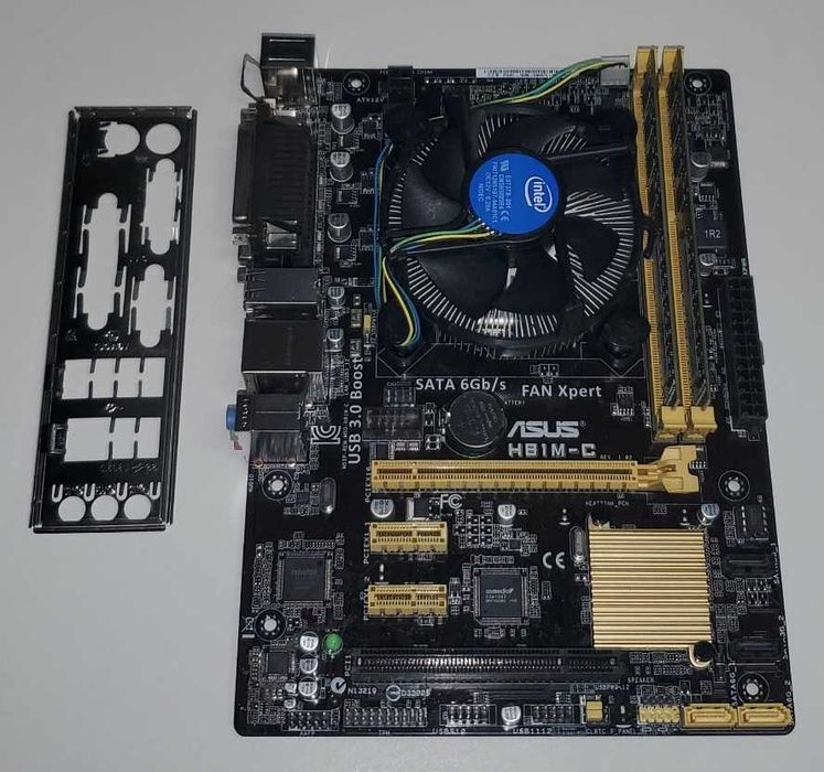 ASUS H81M-C (s.1150) + CPU G1840 + 4Gb DDR3 память + охлаждение