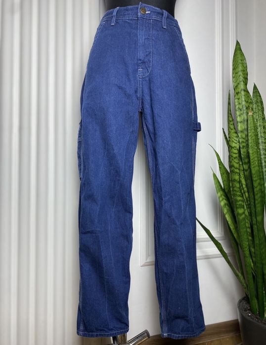 Spodnie męskie jeansowe carpenter cargo kieszeń jeansy niebieskie M W31 L32 Lee workwear proste