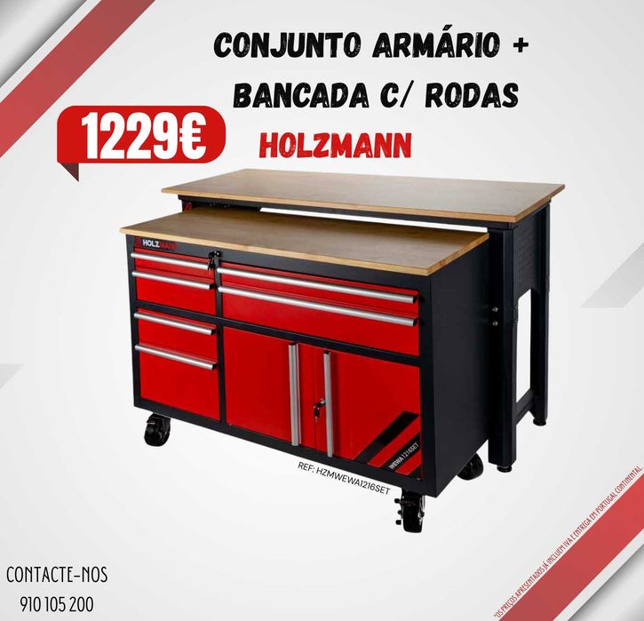 Conjunto Armário + Bancada c/ Rodas HOLZMANN JL20
