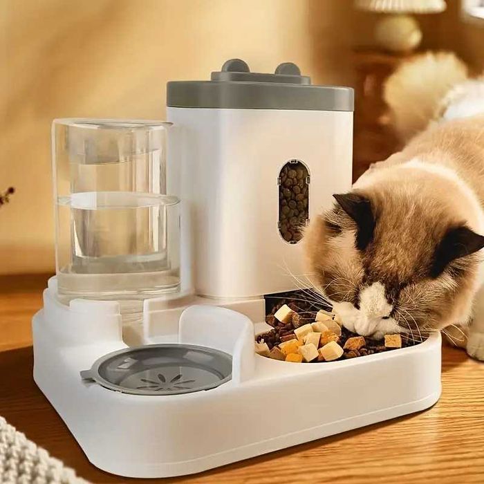 Dispensador comida e agua para gato e cão integrado 2 em 1 NOVO
