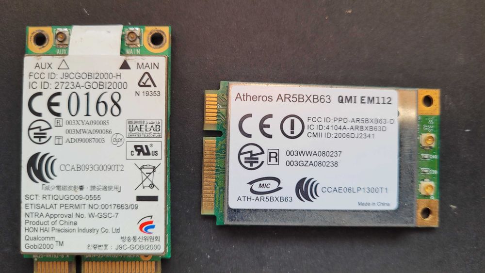 Karty -WIFI oraz MODEM do Laptopa