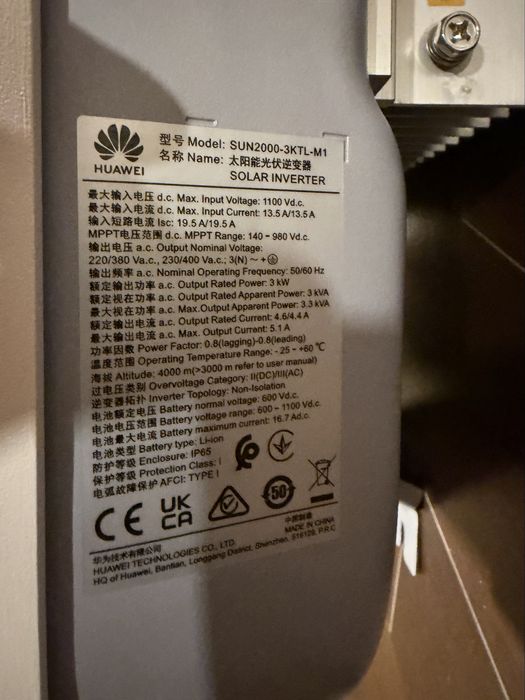 Inversor trifásico Huawei SUN2000-3KTL-M1 3KW