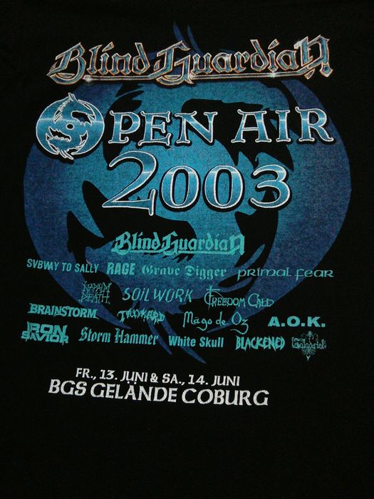 BLIND GUARDIAN Футболка Open Air 2003 коллекционная