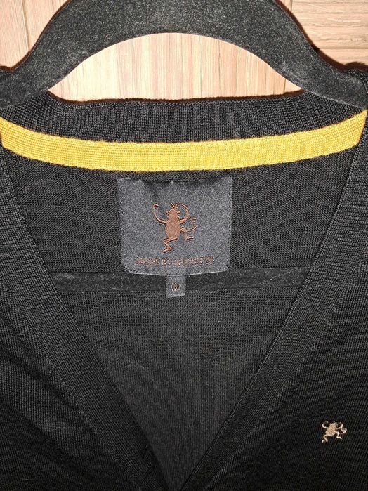 Sweter na guziki, lekka wełna 100% merino/merynos, r. L-XL