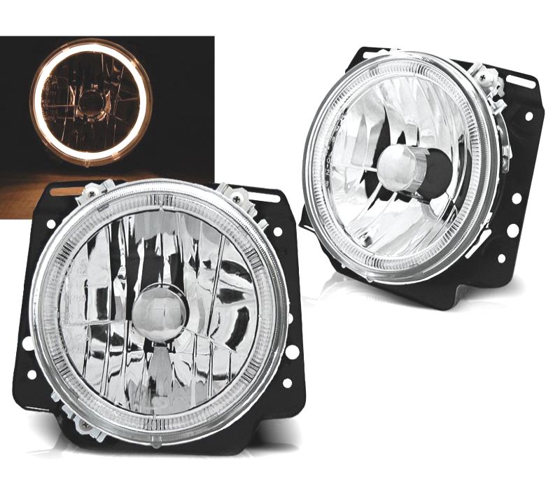 FARÓIS ANGEL EYES GOLF2 MK II 83-91 CROMADO H4