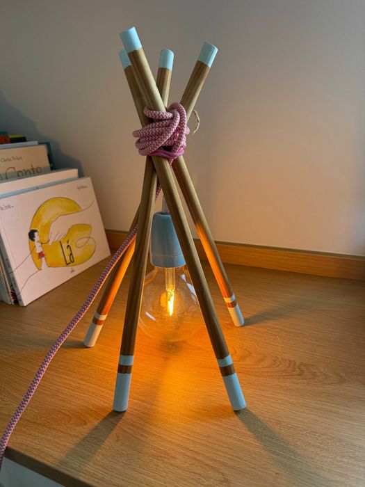 Pink Checkered Stripe Table Teepee Lamp424589236120463361