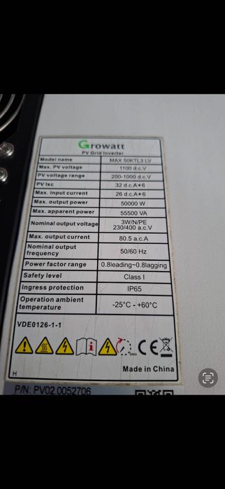 Growatt MAX 50KTL3 LV, 50 Kw