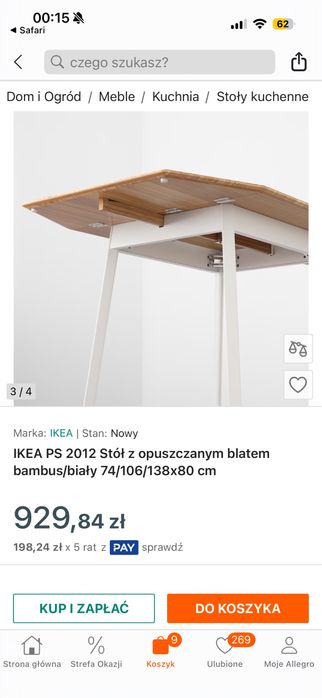 Ikea stół bambus + krzesła
