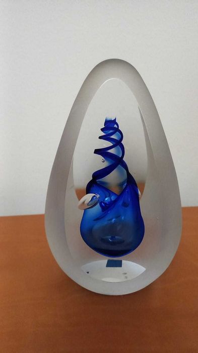 Conjunto de 3 Esculturas em Vidro Artístico da Marinha Grande