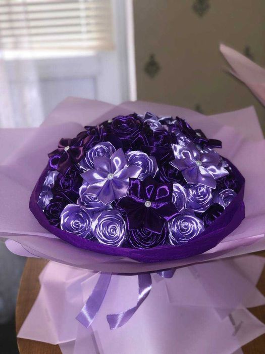 Букети з атласної стрічки