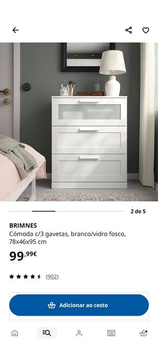 Cómoda com 3 gavetas IKEA gama Brimnes