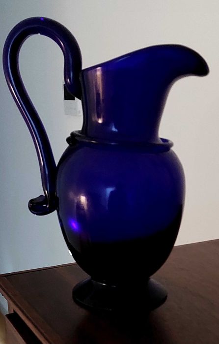 Grande jarro azul cobalto 24 cm soprado