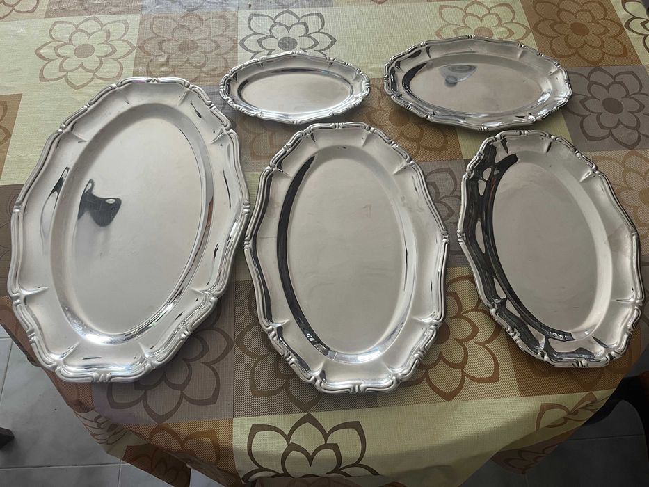 Conjunto de 5 Travessas Trabalhadas