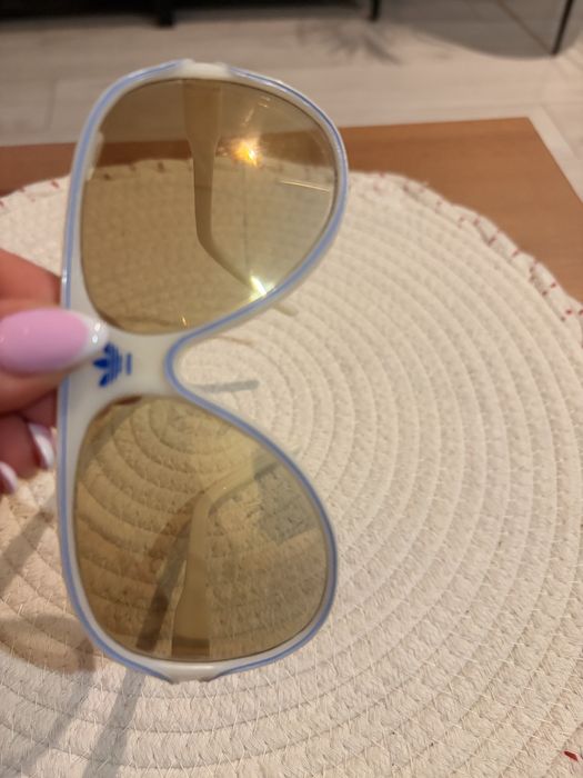 Okulary adidias prl biale plastikowe lata 70 80 kolekcjonerskie